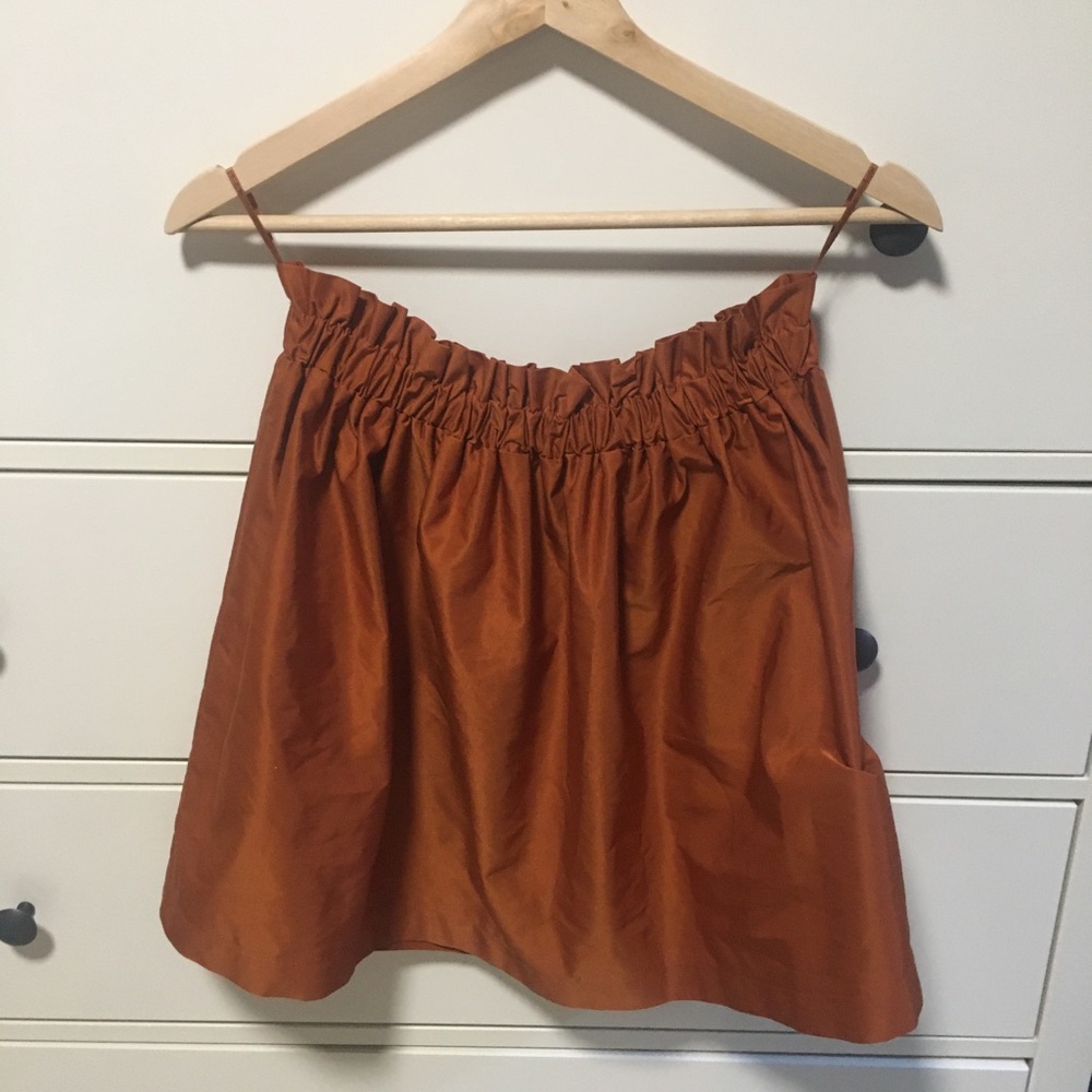 Beautiful orange paper bag waisted skirt from Zara